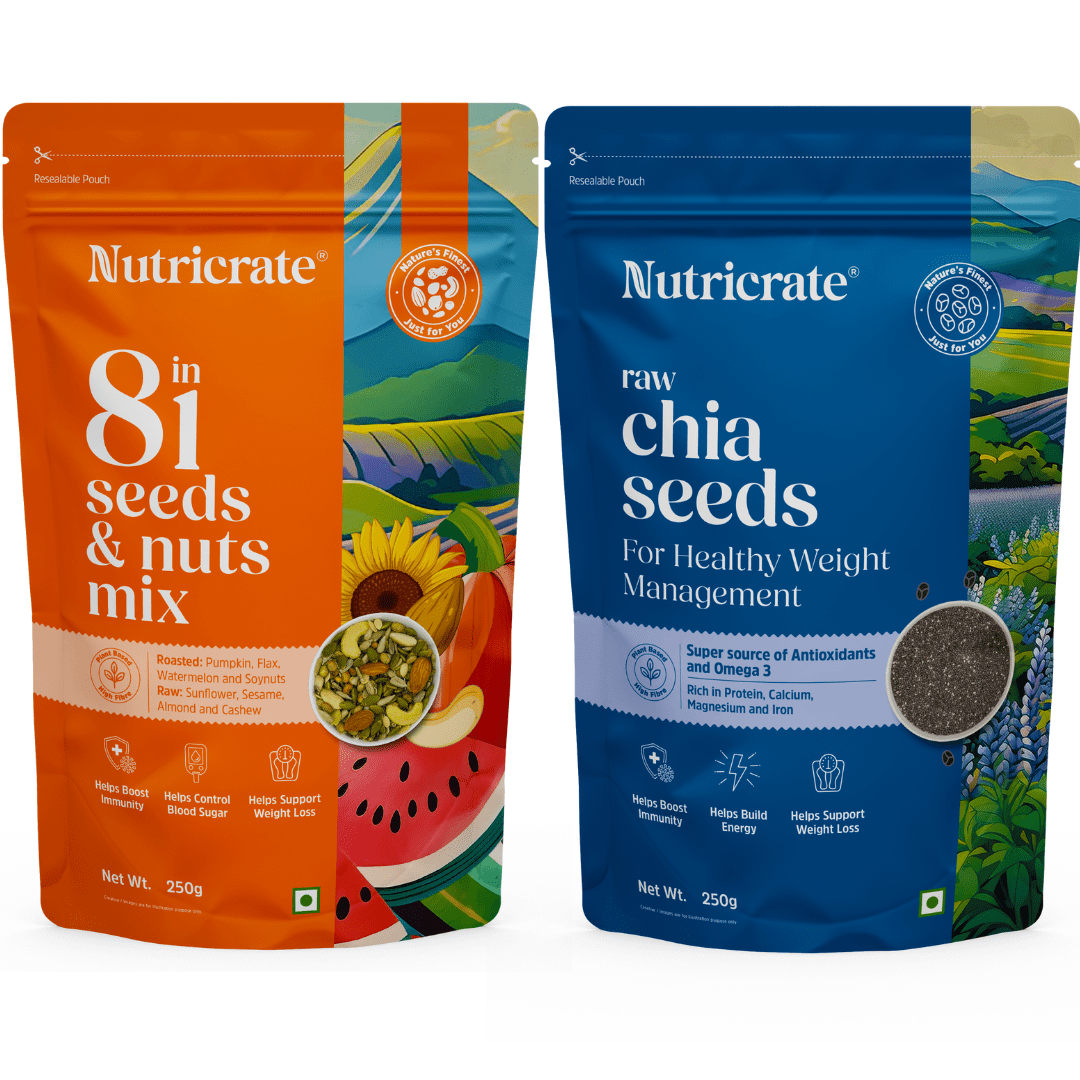 Nutricrate:8 in 1 Seed and Nut mix with Chia Seeds | Combo Pack