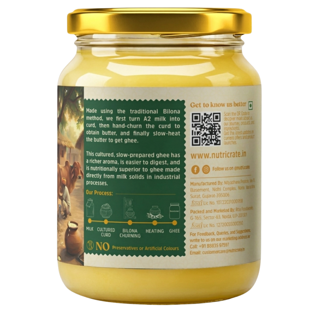A2 Desi Cow Ghee - Made From Curd.