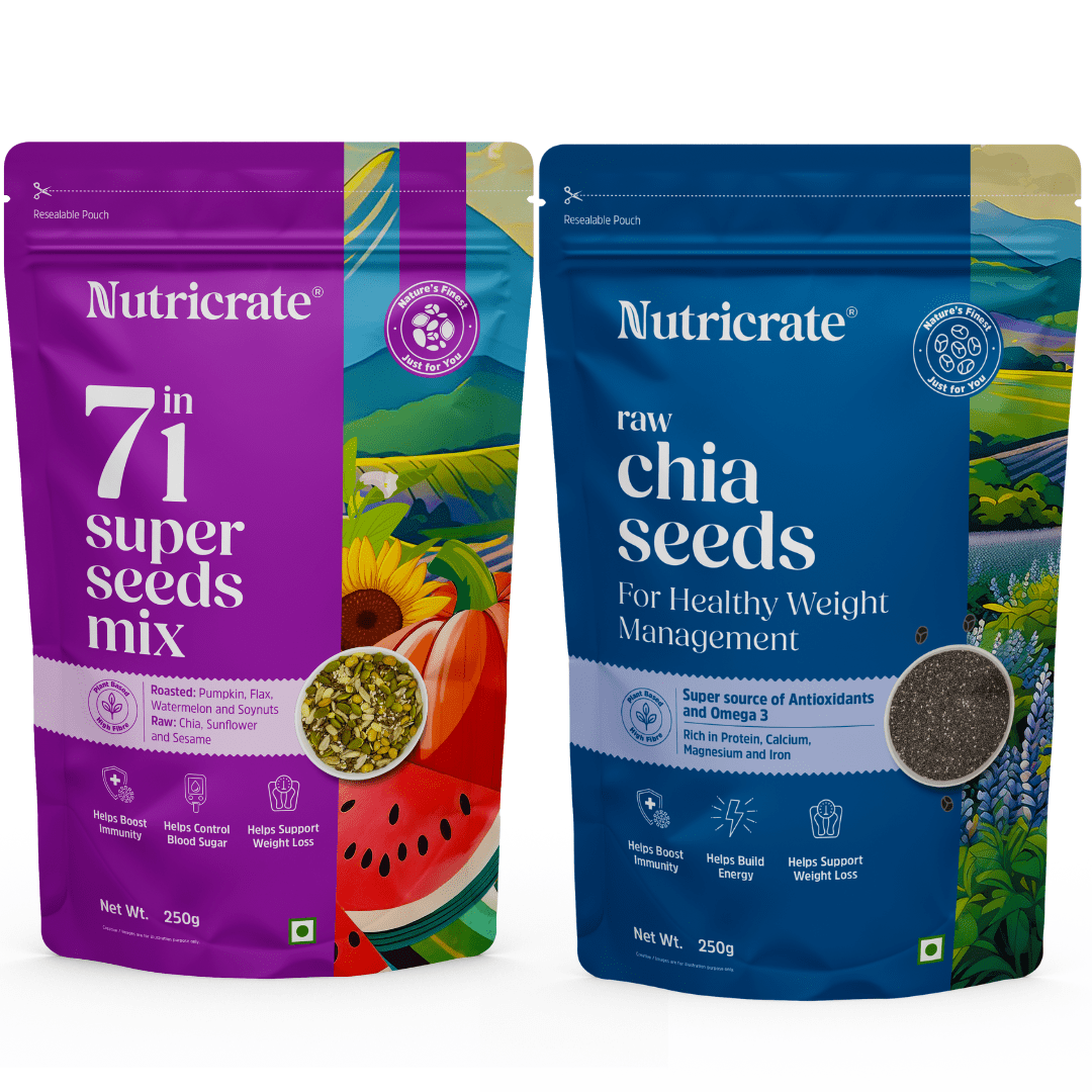 Nutricrate: 7 in 1 Seed mix & Raw Chia seeds,500g