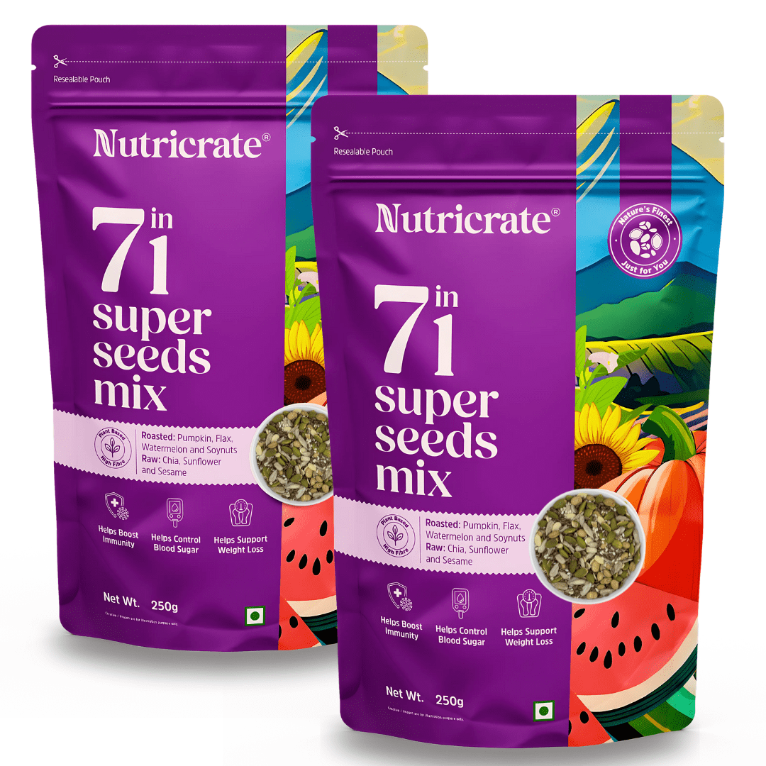Nutricrate: 7 in 1 Super Seed Mix,500gm (250gm pack of 2)