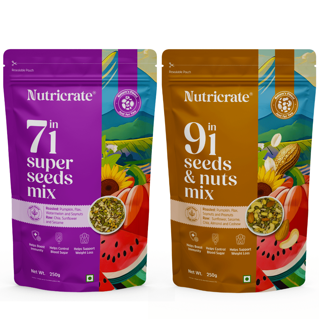 Nutricrate:7 in 1 seed mix and 9 in 1 seeds and Nuts Mix | Combo Pack