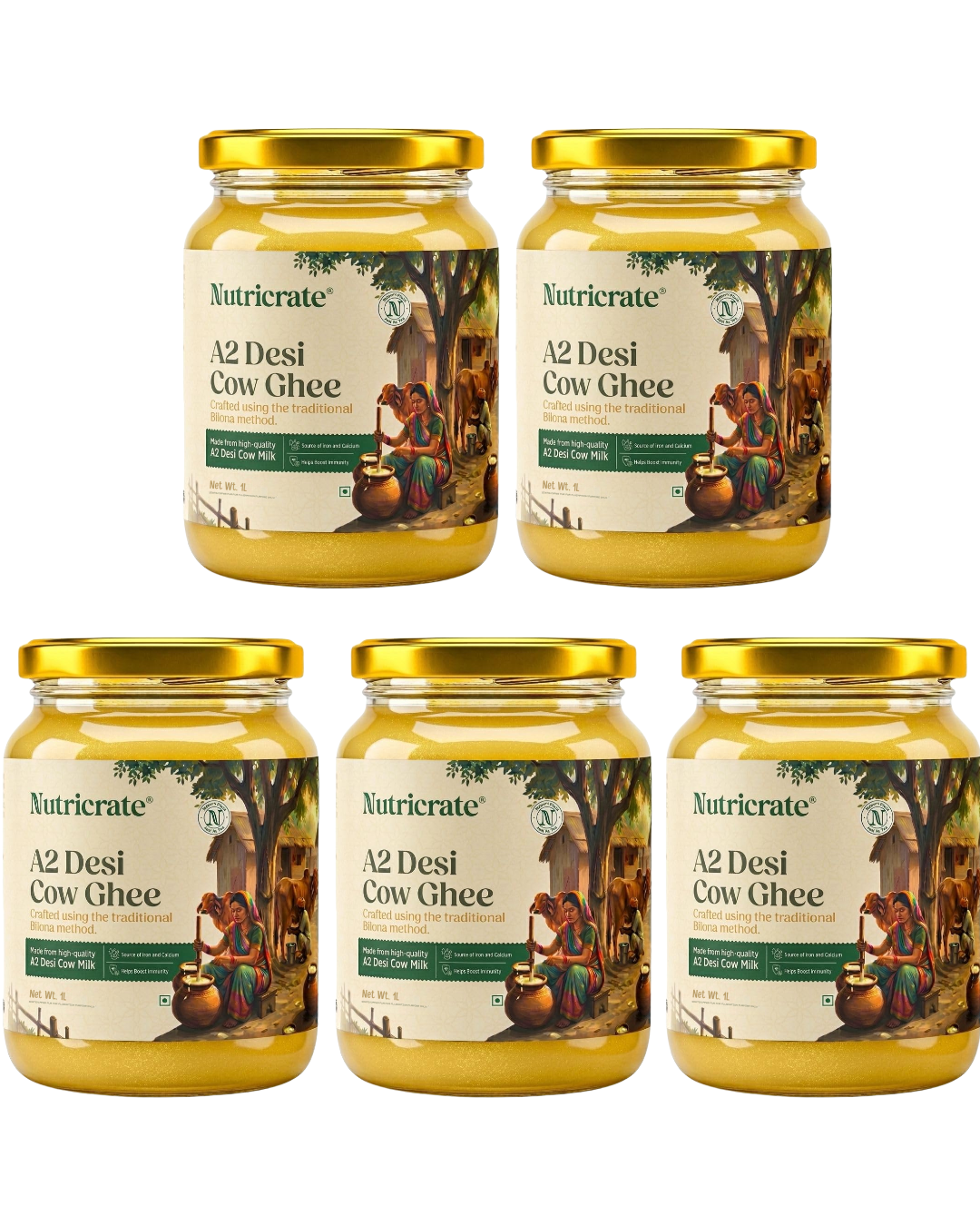 Nutricrate A2 Desi Cow Ghee 5lt