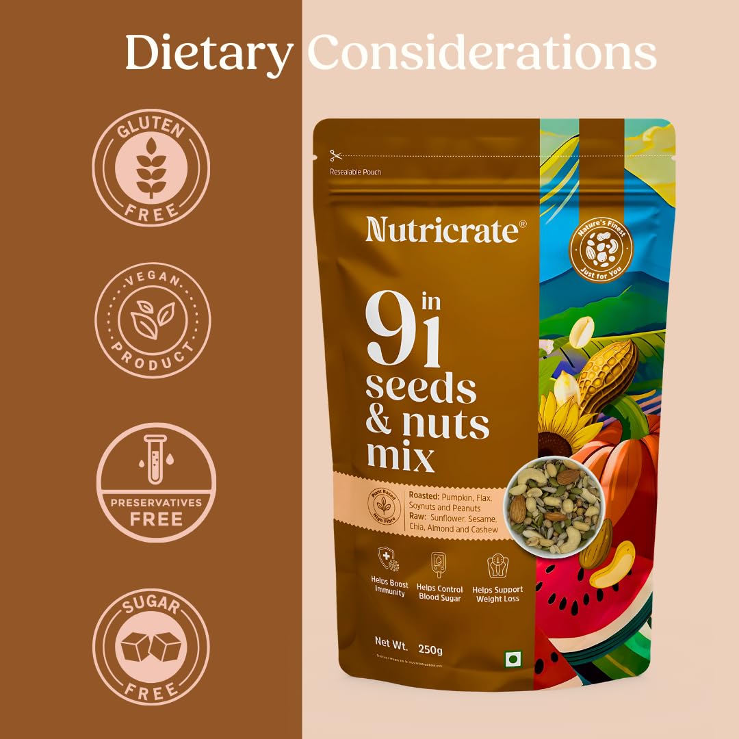 9-in-1 Seed Mix 250g with Roasted Pumpkin 250g Seeds & Tulsi Honey 450g