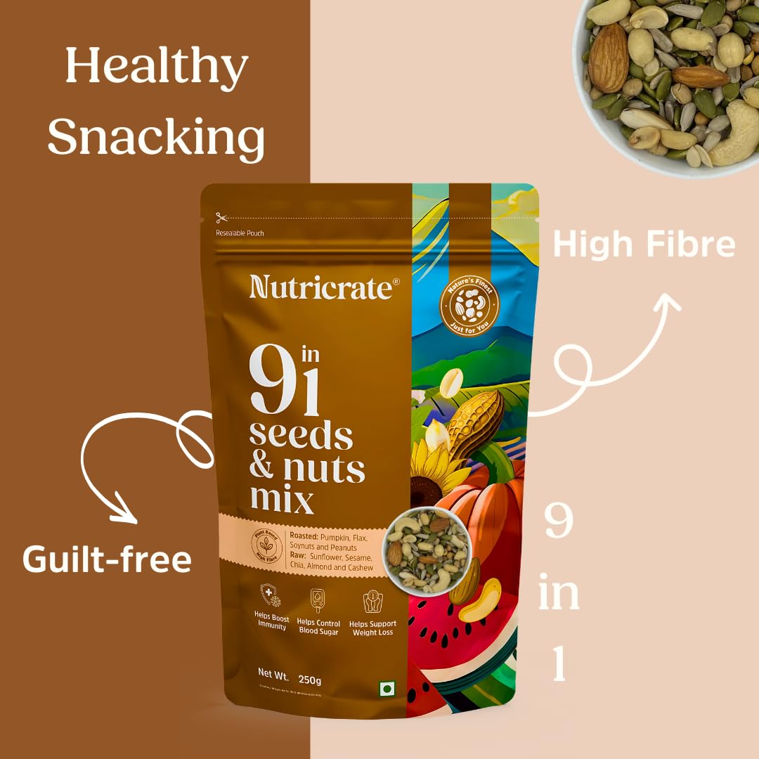 9-in-1 Seeds & Nuts Mix 250g with Wild Forest Honey 450g