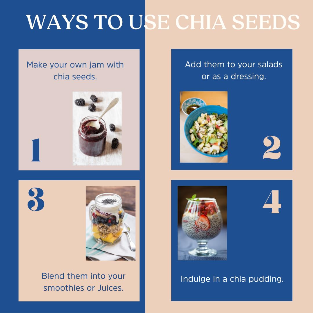 Raw Chia Seeds 250g with 7-in-1 Seed Mix 350g & Kashmir Honey 450g