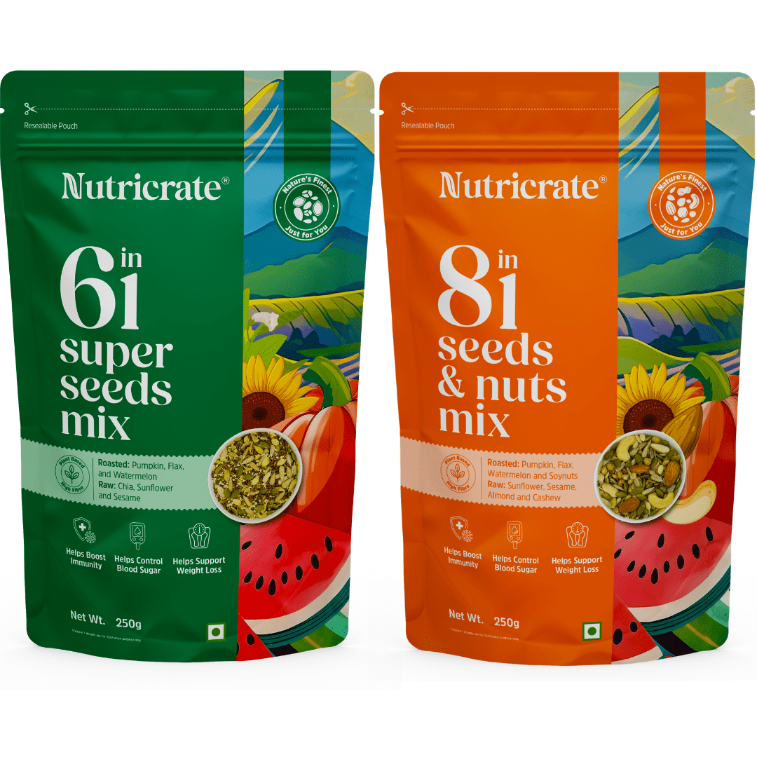 Nutricrate:6 in 1 Seed Mix and 8 in 1 Seed and Nuts Mix | Combo Pack