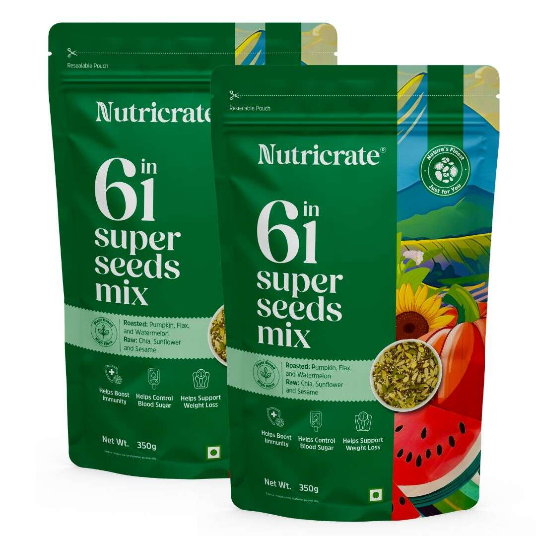 Nutricrate: 6 in 1 Super Seeds Mix,700gm (350gm pack of 2)