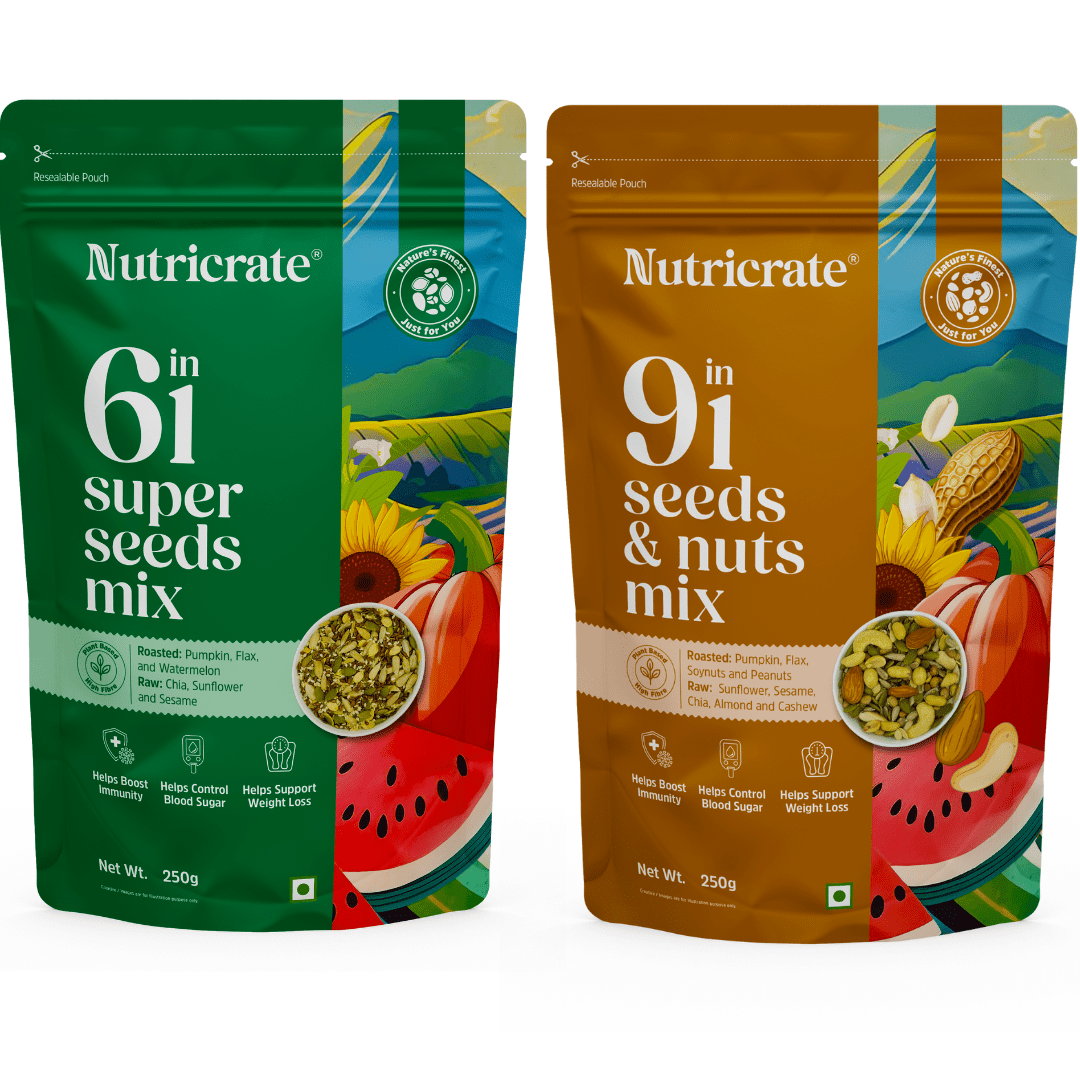 Nutricrate:6 in 1 Seed mix and 9 in 1 Seed and Nuts Mix | Combo Pack
