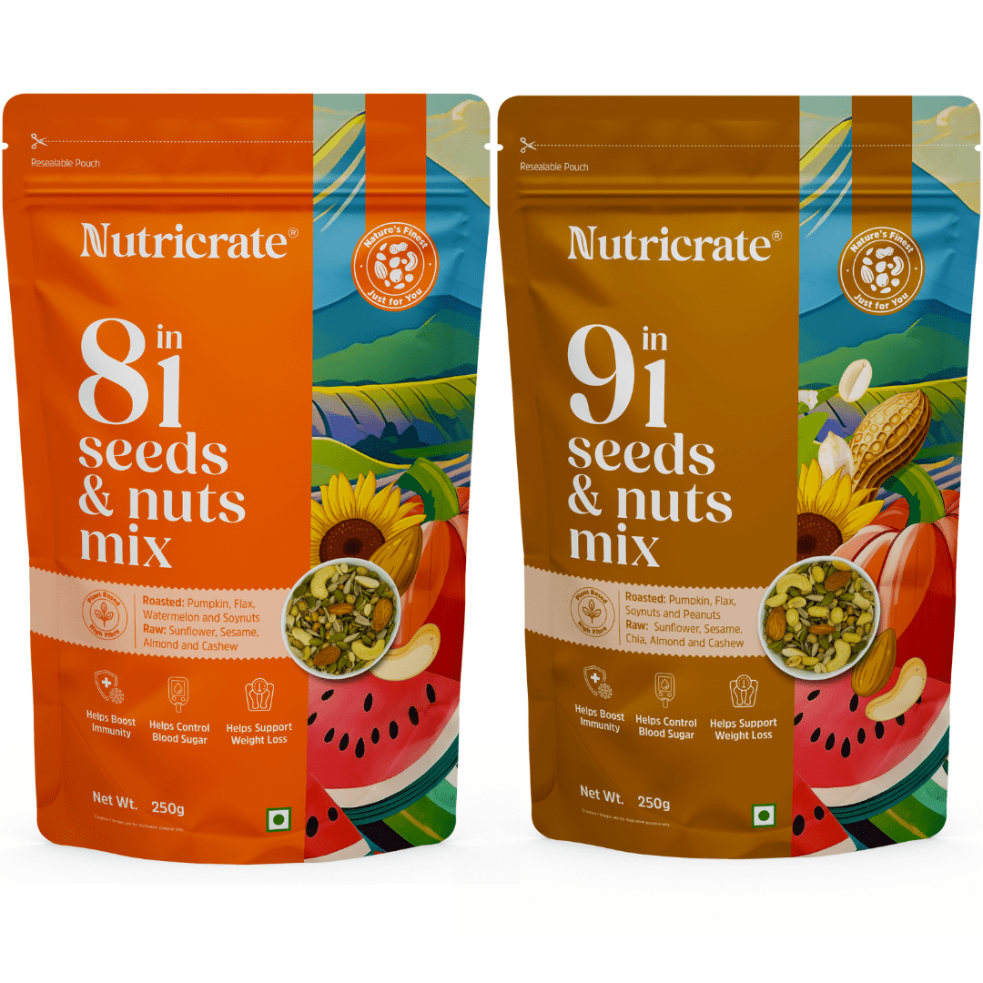 Nutricrate:8 in 1 and 9 in 1 Seed and nuts mix | Combo Pack