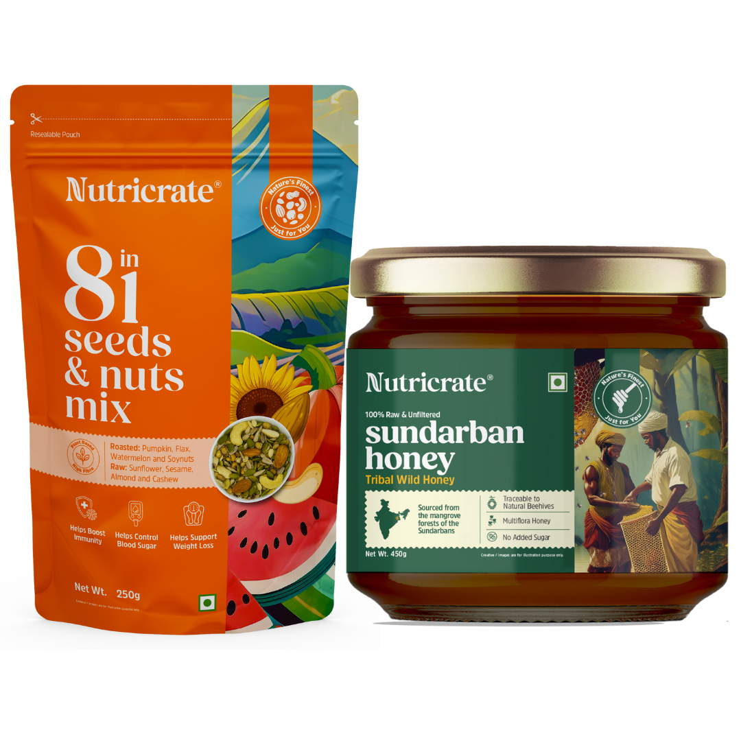 Immune Shield Pack – 8‑in‑1 Seed‑Nut Mix & Sundarban Honey (450 g)