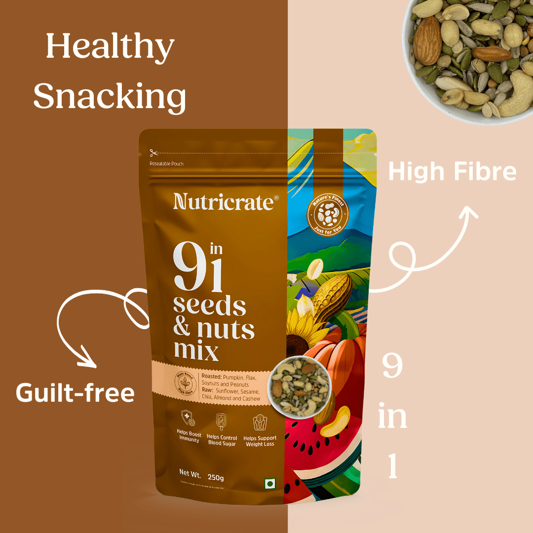 Nutricrate:8 in 1 and 9 in 1 Seed and nuts mix | Combo Pack