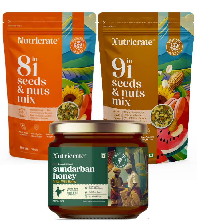 9-in-1 250g & 8-in-1 250g Seed Mix with Sundarban Honey 450g