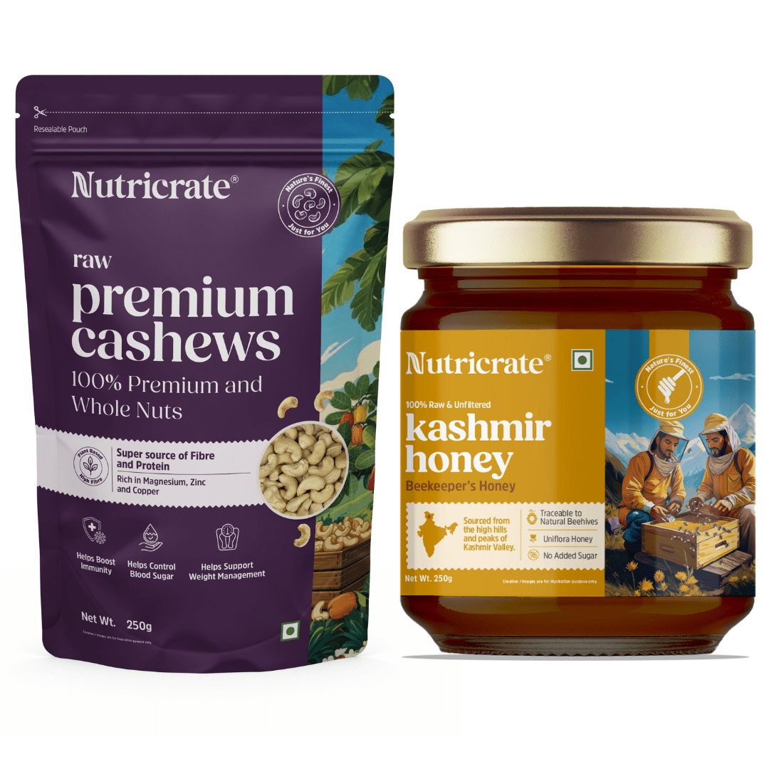Nutricrate:Creamy Delight Duo – Cashews & Kashmir Honey (250 g)