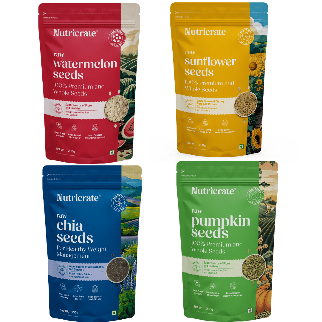 Nutricrate:Healthy Seeds Quartet – Chia, Sunflower, Pumpkin & Watermelon