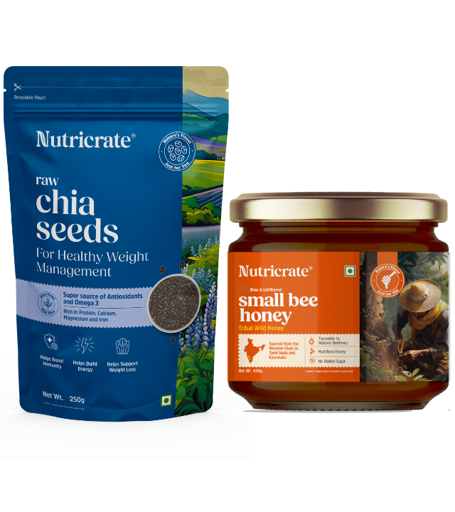 Raw Chia Seeds 250g with Small Bee Honey 450g