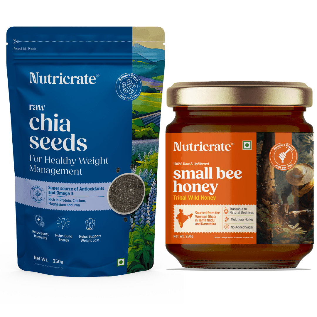 Nutricrate:Omega‑Rich Duo – Chia Seeds & Smallbee Honey (250 g)