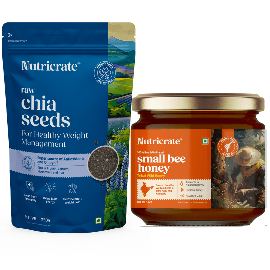 Nutricrate:Fiber & Energy Pack – Chia Seeds & Smallbee Honey (450 g)