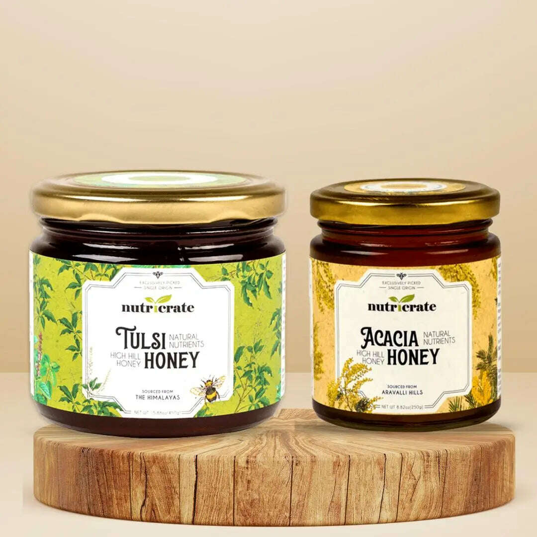 Nutricrate:Tulsi Honey & Acacia Honey | Super Saver pack - 250gm