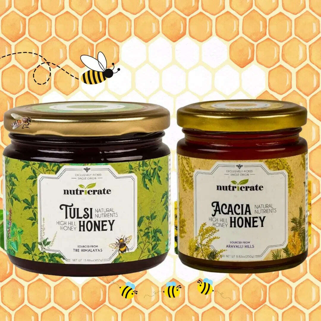 Nutricrate:Tulsi Honey & Acacia Honey | Super Saver pack - 250gm