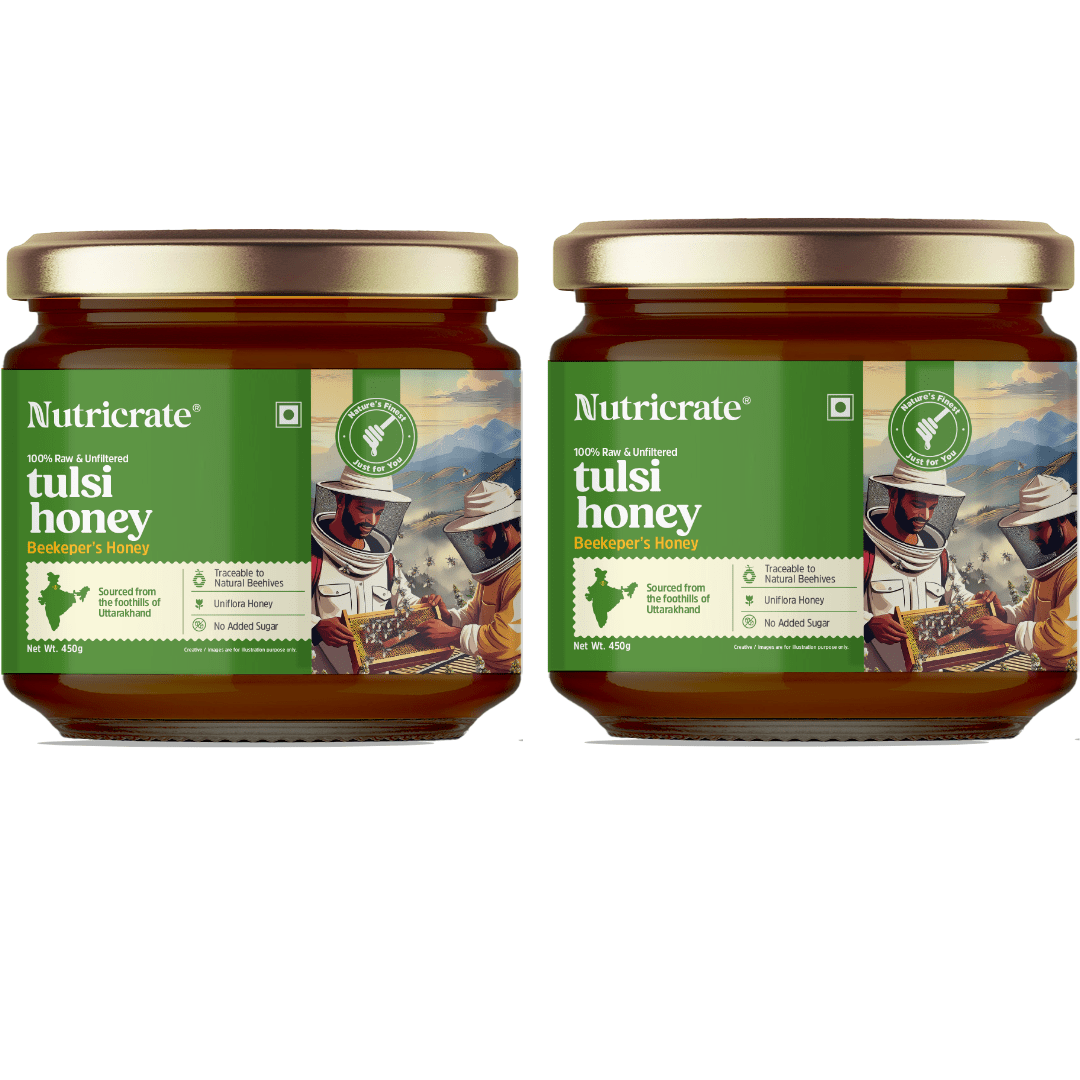 Nutricrate: Tulsi Honey,900gm (Pack of two 450gm)
