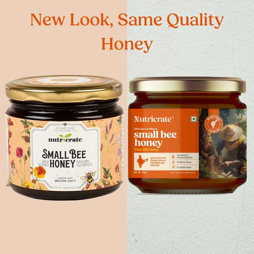 Nutricrate:Tulsi Honey & Small bee Honey | Super Saver Pack - 450gm