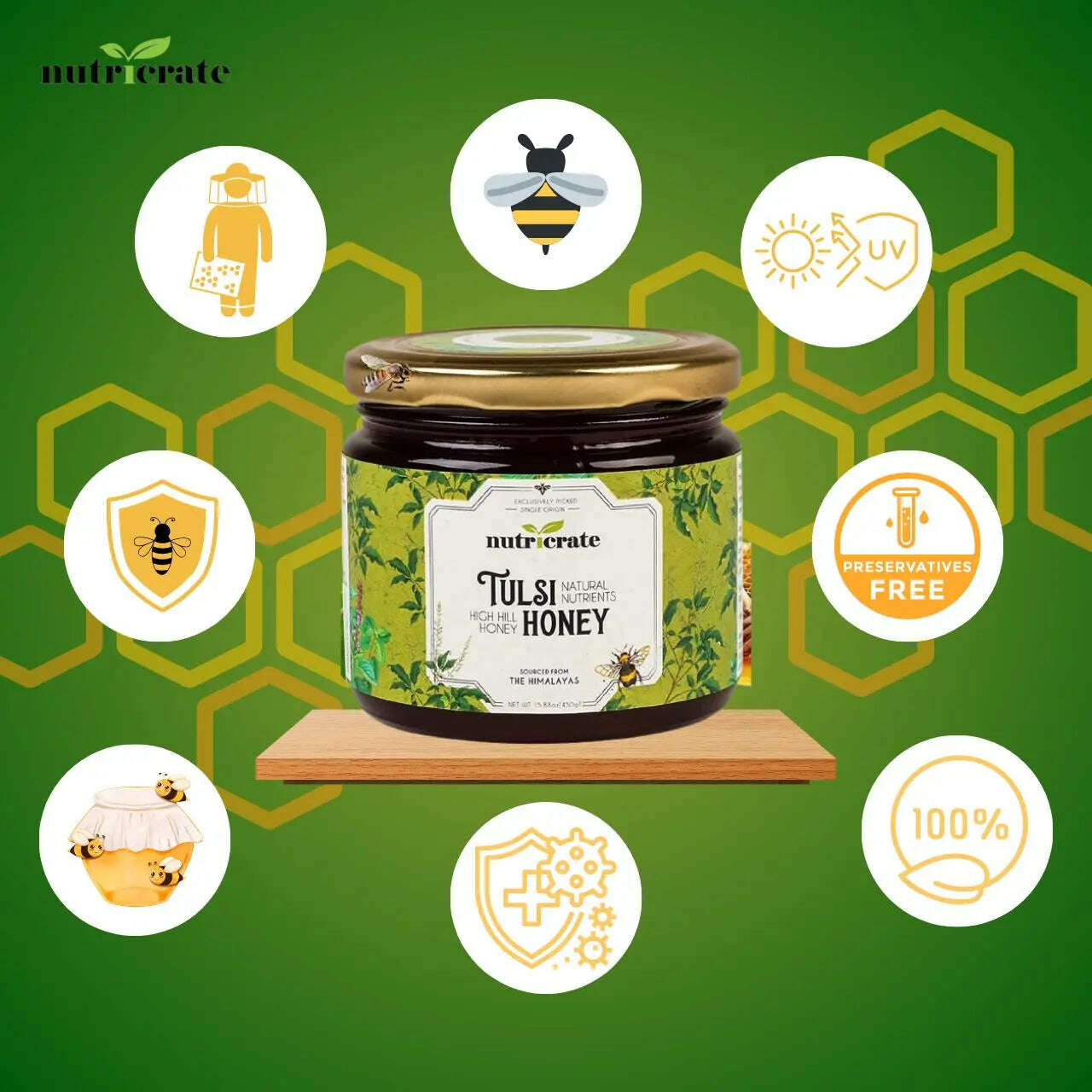 Nutricrate:Wild Tulsi Honey & Multi Floral Honey | Super Saver pack - 250g