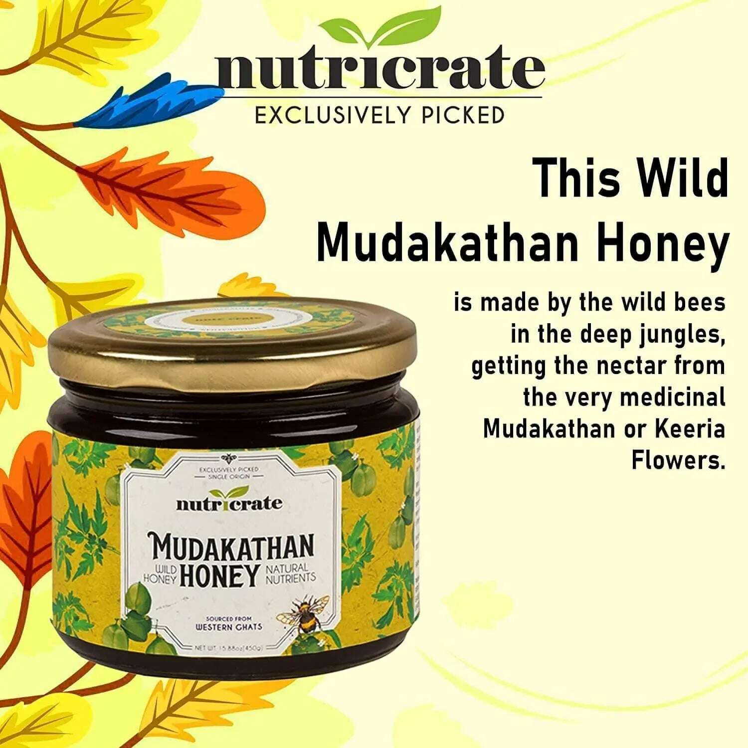 Nutricrate:Tulsi Honey & Mudakathan Honey | Super Saver pack - 900gm