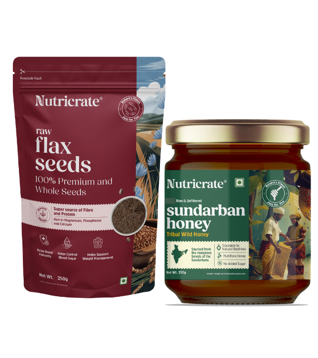 Raw Flax Seeds with Sundarban Honey 250g each.