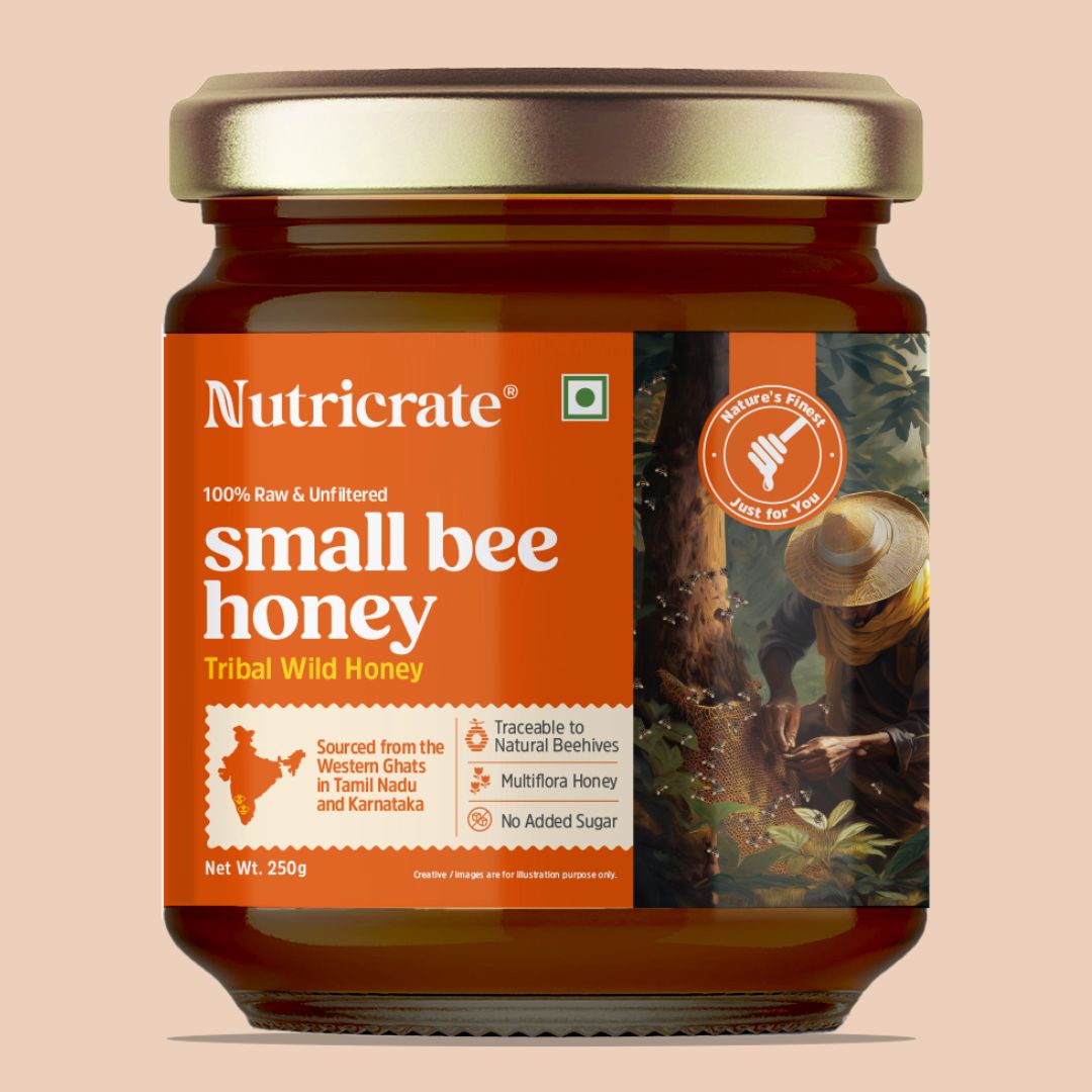 Nutricrate Small Bee Honey- Pure, Organic and Wild Honey