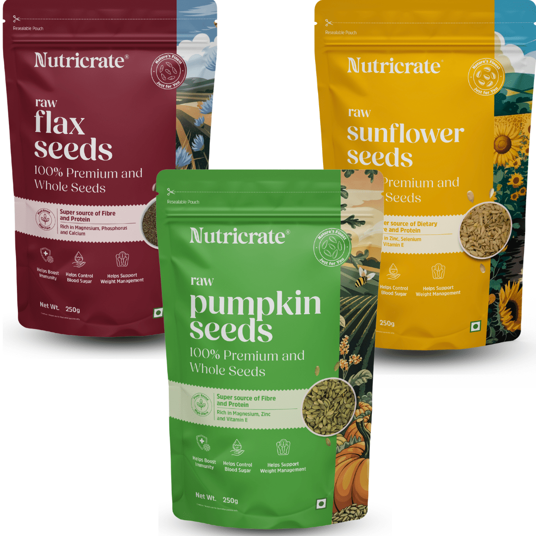 Nutricrate:Raw Power Seeds Trio – Pumpkin, Sunflower & Flax