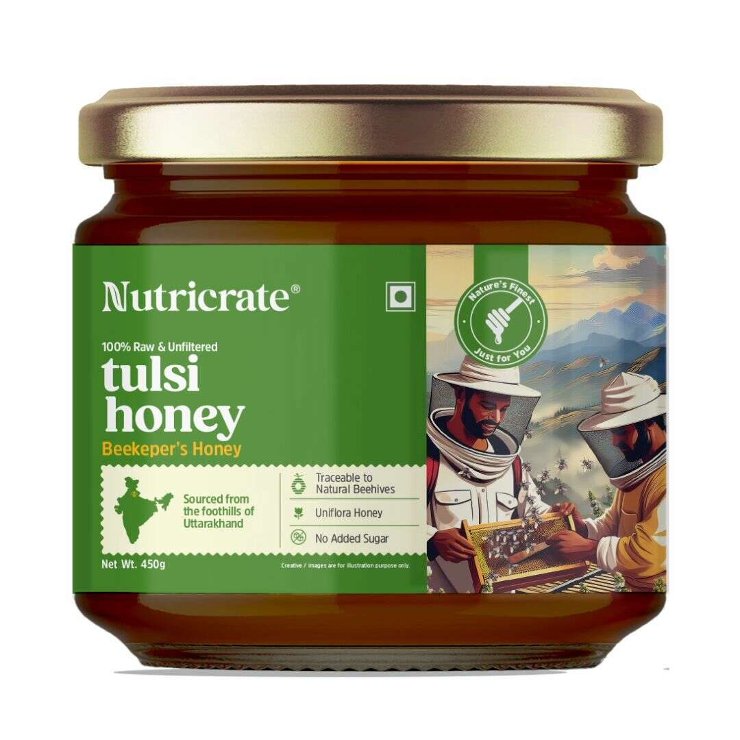Nutricrate:Heart‑Healthy Combo – 6‑in‑1 Seed Mix (350 g) with Tulsi Honey (250 g)