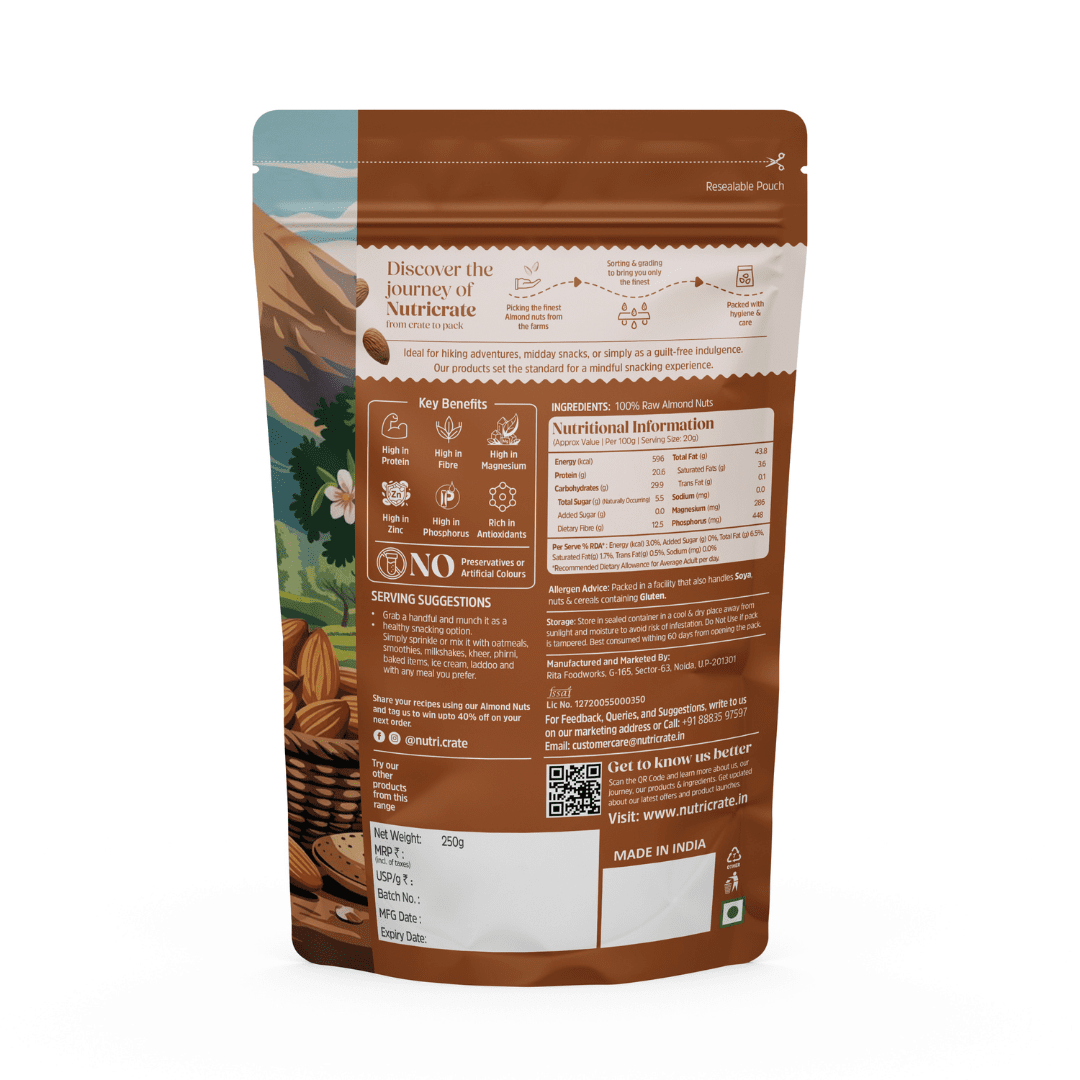 Nutricrate:California Almonds & Premium Cashews | Combo Pack