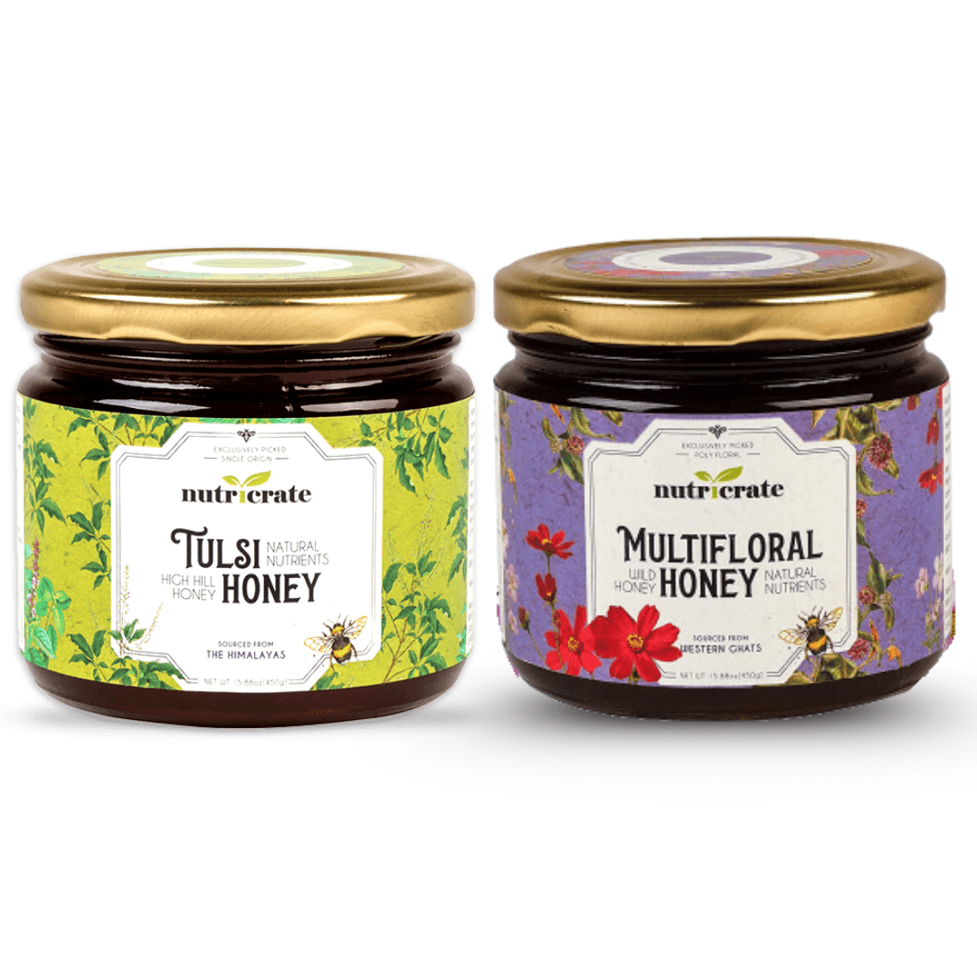 Nutricrate:Tulsi Honey & Multiflora Honey | Super Saver Pack - 450gm