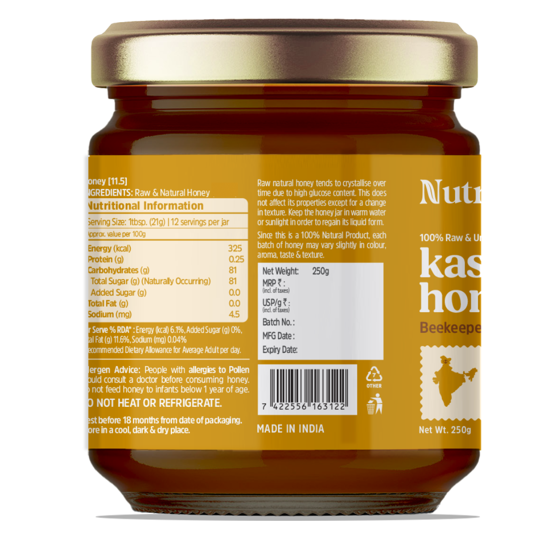Raw Premium Cashews with Kashmir Honey (250g each).