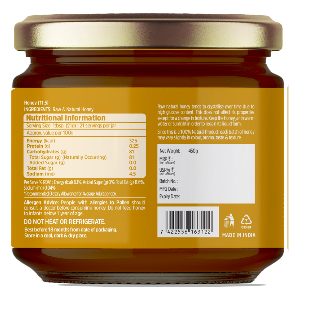 Raw Premium Cashews 250g with Kashmir Honey 450g