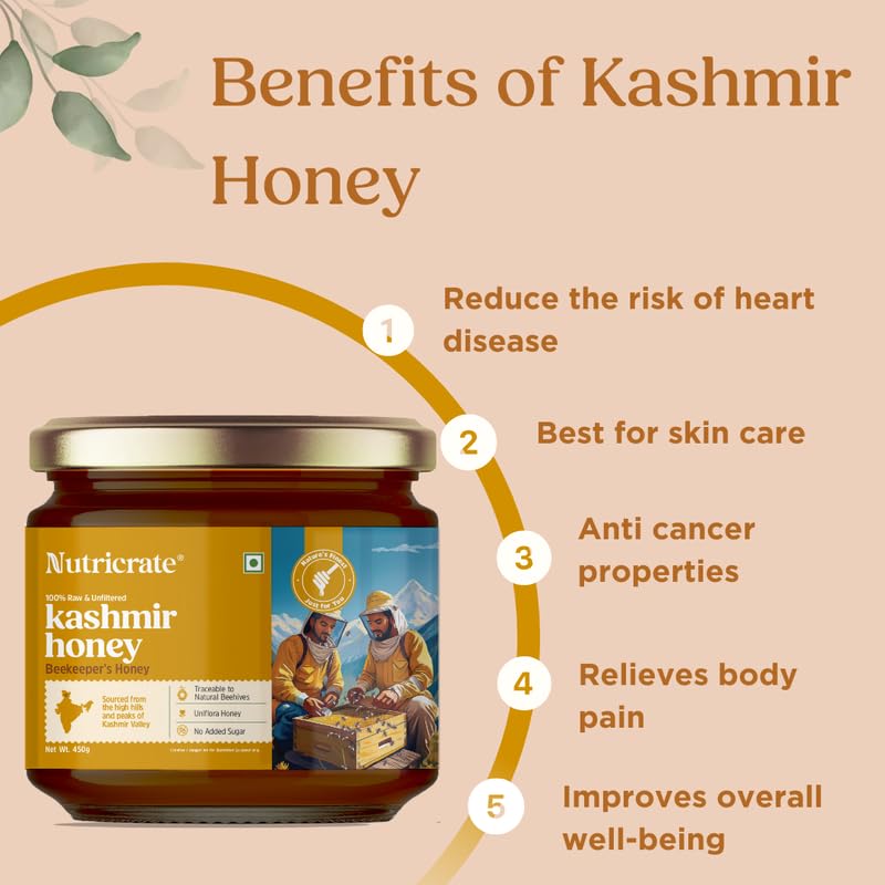 Raw Chia Seeds 250g with 7-in-1 Seed Mix 350g & Kashmir Honey 450g