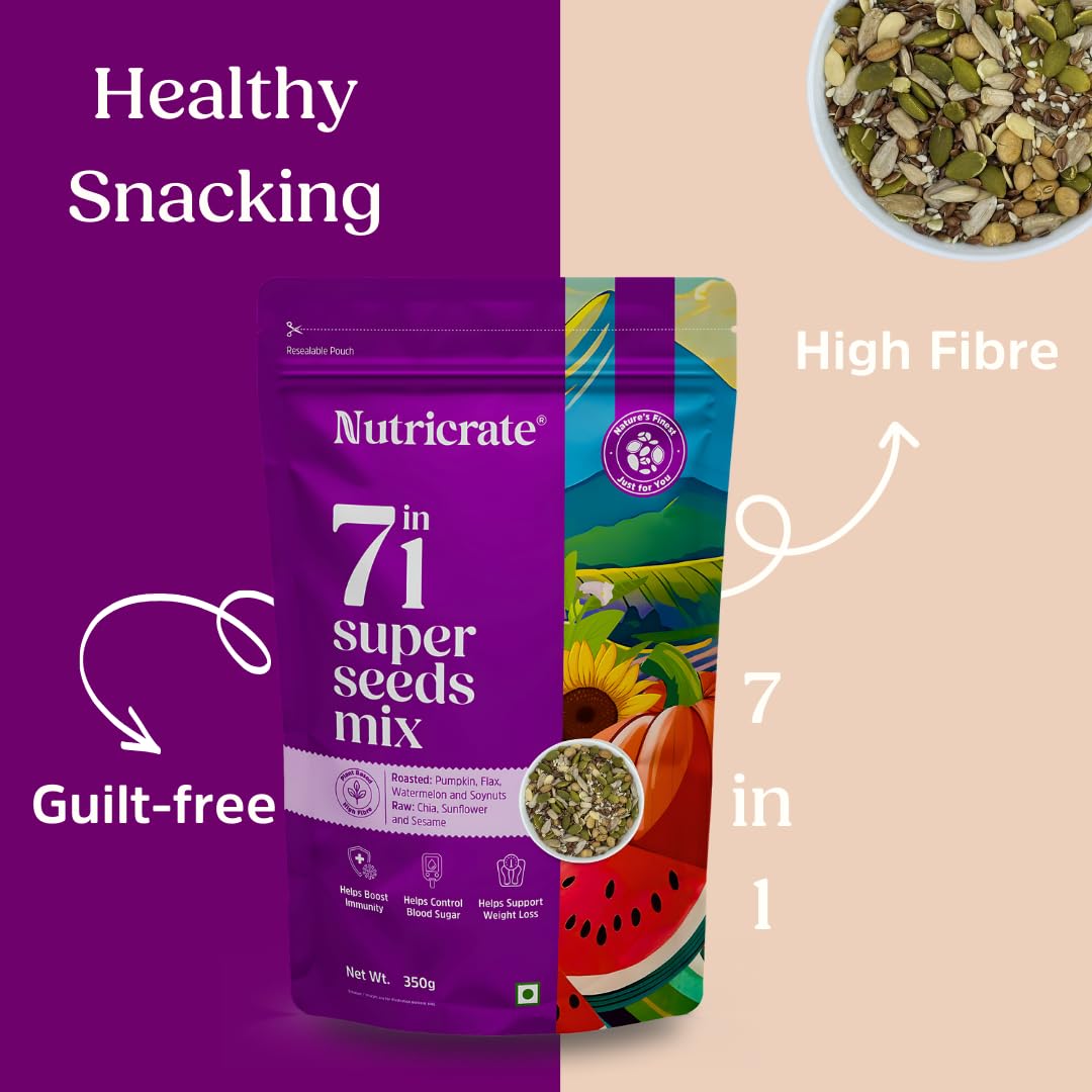 Raw Chia Seeds 250g with 7-in-1 Seed Mix 350g & Kashmir Honey 450g
