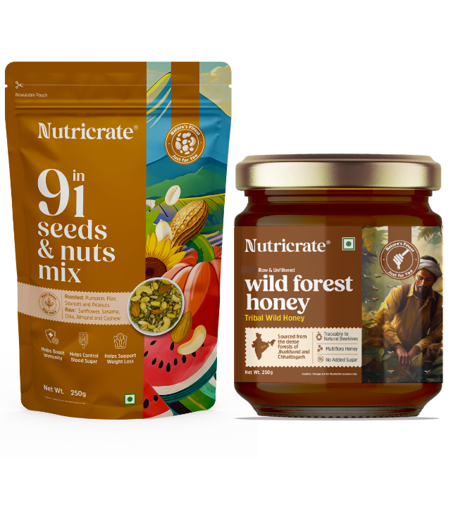 9-in-1 Seeds & Nuts Mix 250g with Wild Forest Honey 250g