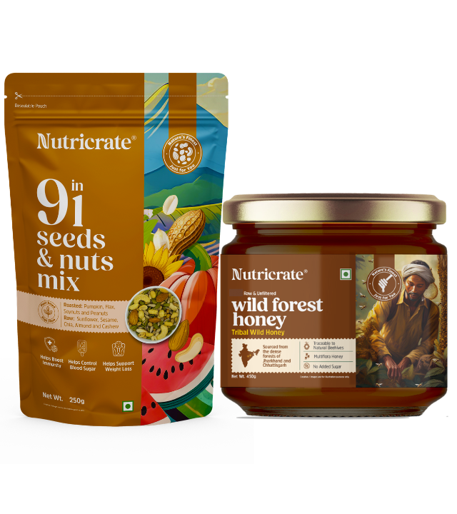 9-in-1 Seeds & Nuts Mix 250g with Wild Forest Honey 450g