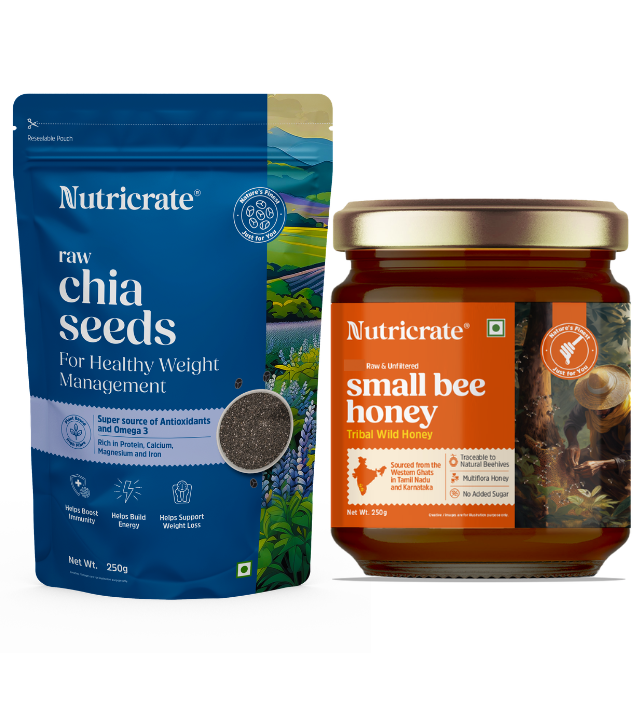 Raw Chia Seeds with Small Bee Honey 250g each.