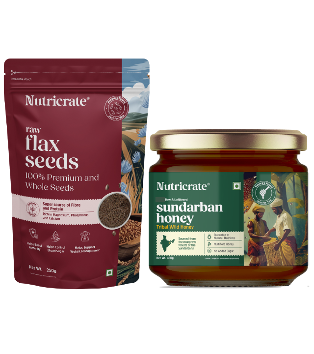 Raw Flax Seeds 250g with Sundarban Honey 450g